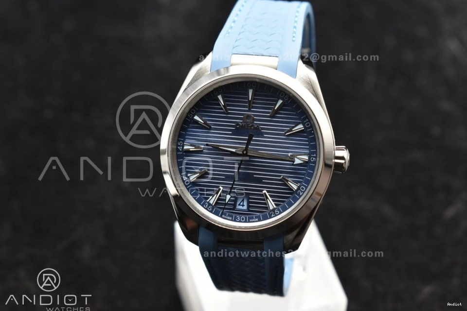 A8900 Summer Blue Edition 41mm Super Dial Rubber Clone Best Aqua Terra Blue VSF on 1:1 Strap 1228
